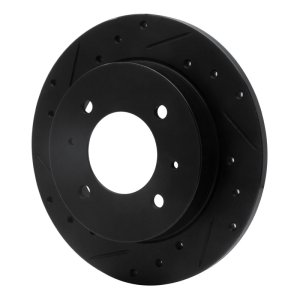 Hyundai Elantra Brake Rotor (1) - Rear Left - R1 Concepts - Drilled & Slotted - Black - `97-`06